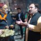 Ashish Goswami  felicitates Bollywood Producer – Director Alok Shrivastava at banke bihari temple Vrindavan Mathura